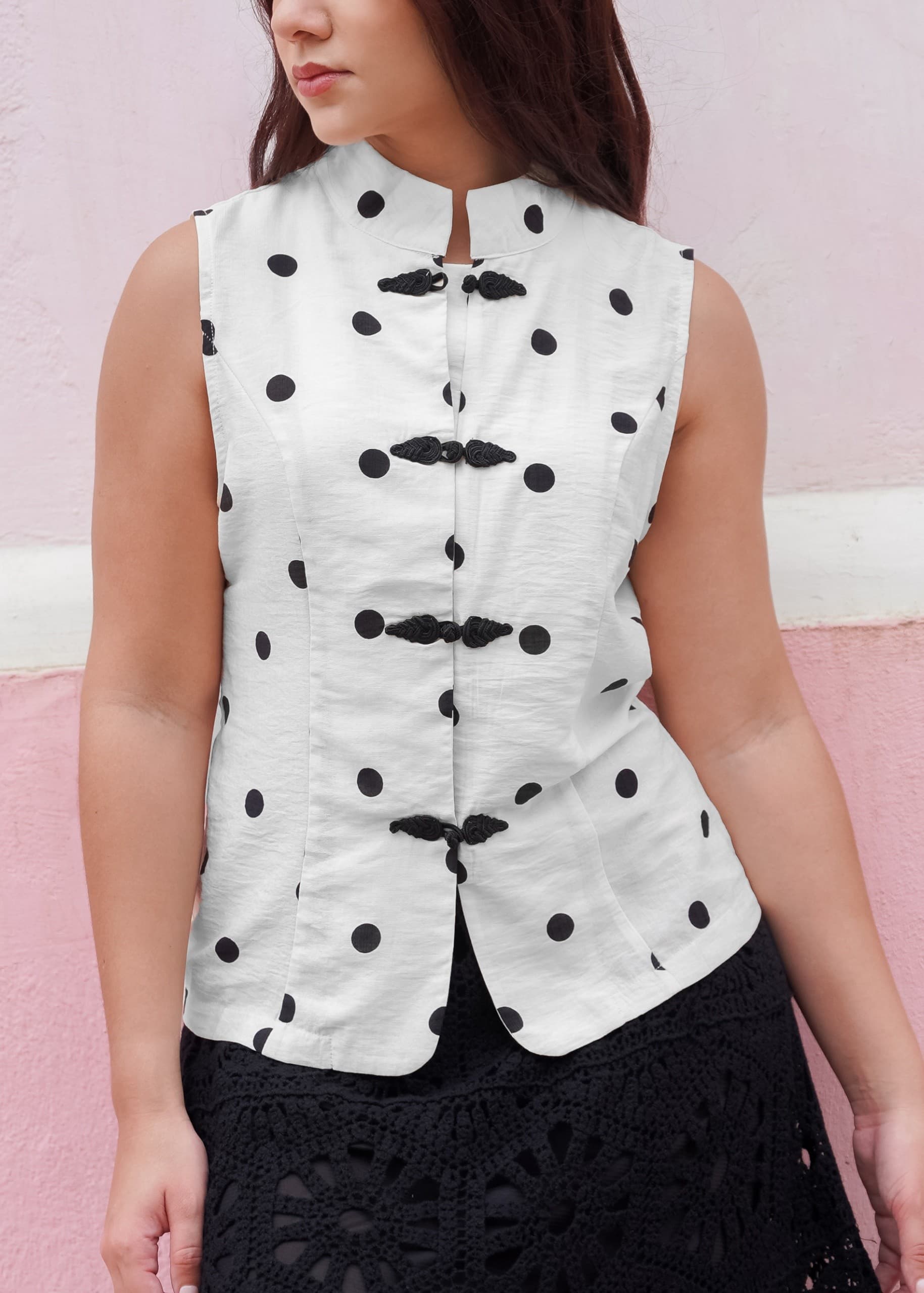 Top Lunares Cuello Mao