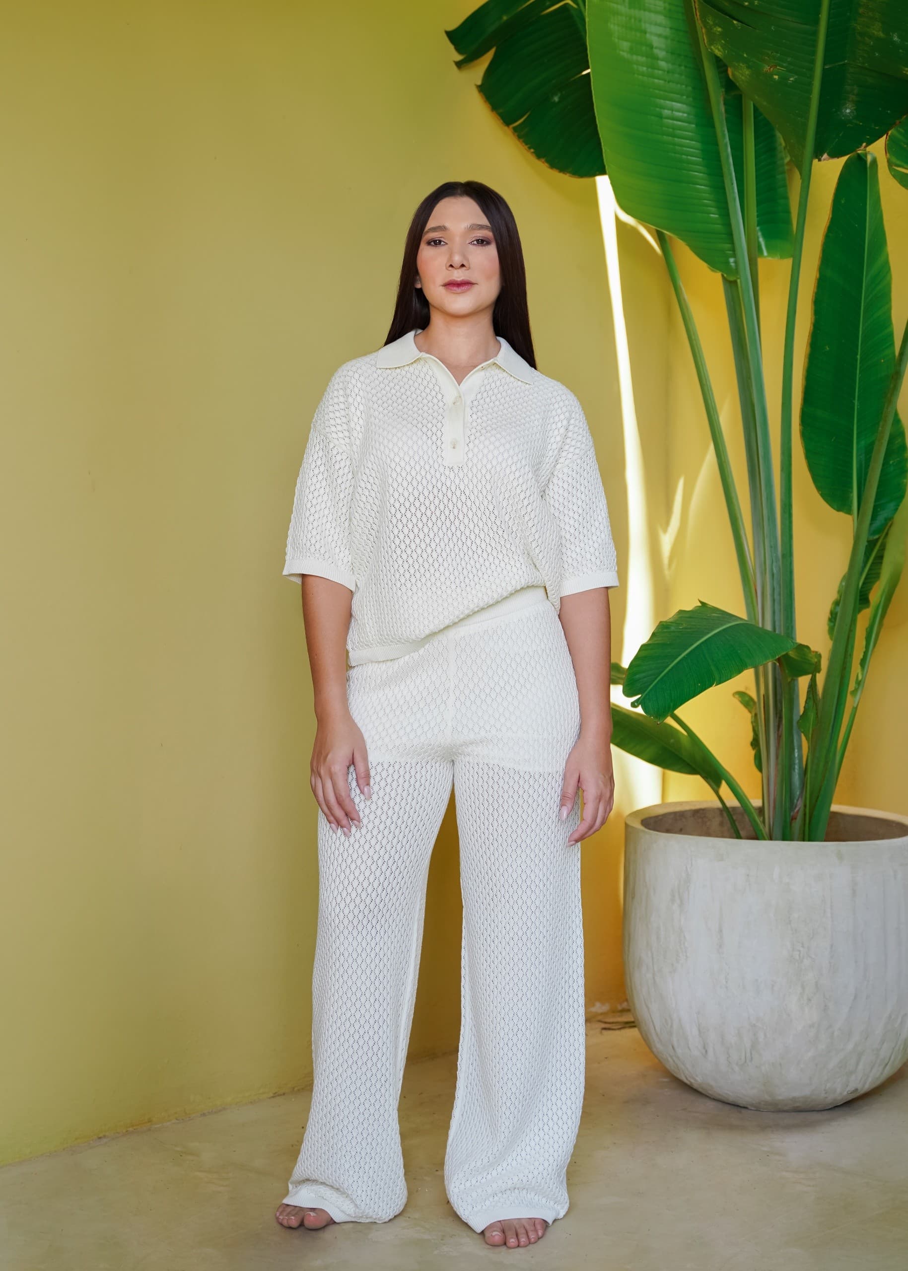 Conjunto Punto Calado Blanco 2 Piezas