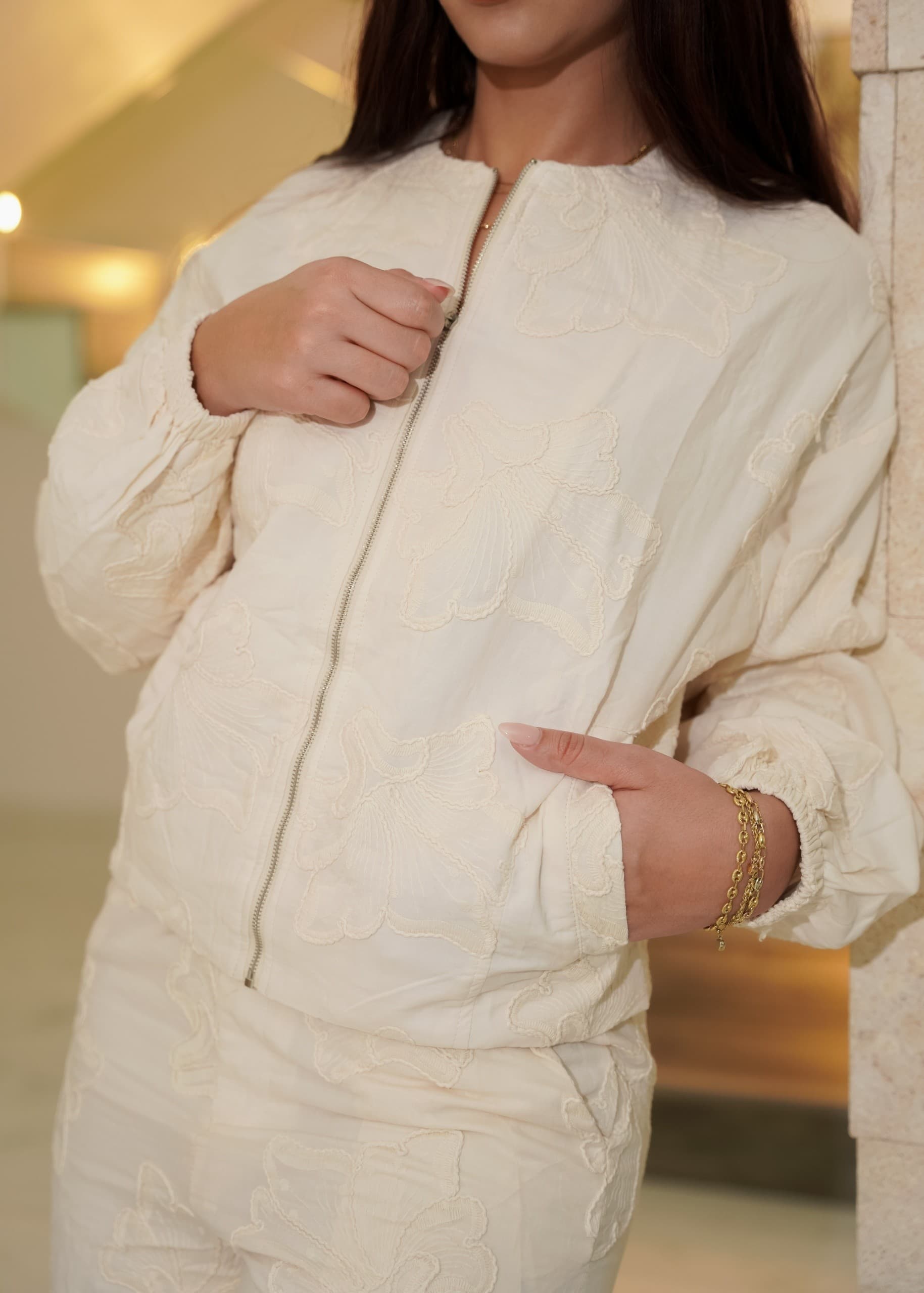 Bomber Jacquard Crudo