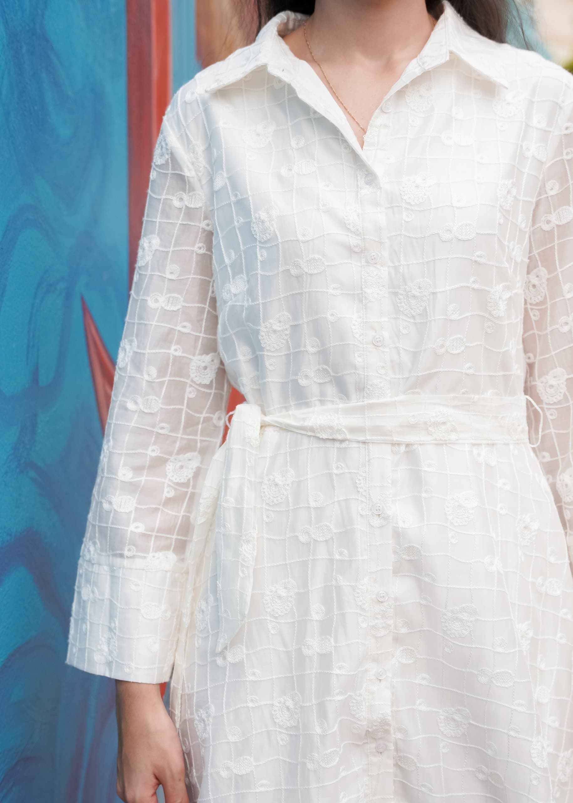 Vestido Camisero Midi Textura