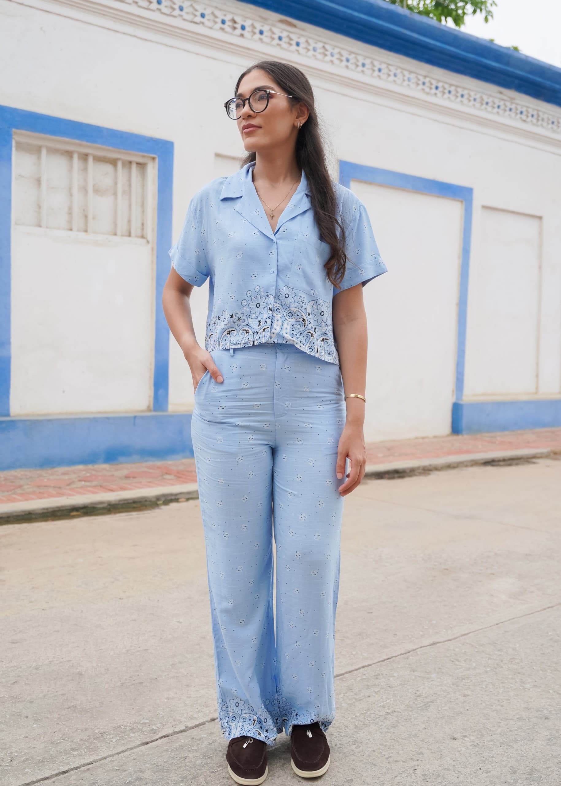 Conjunto Calado Celeste 2 Piezas
