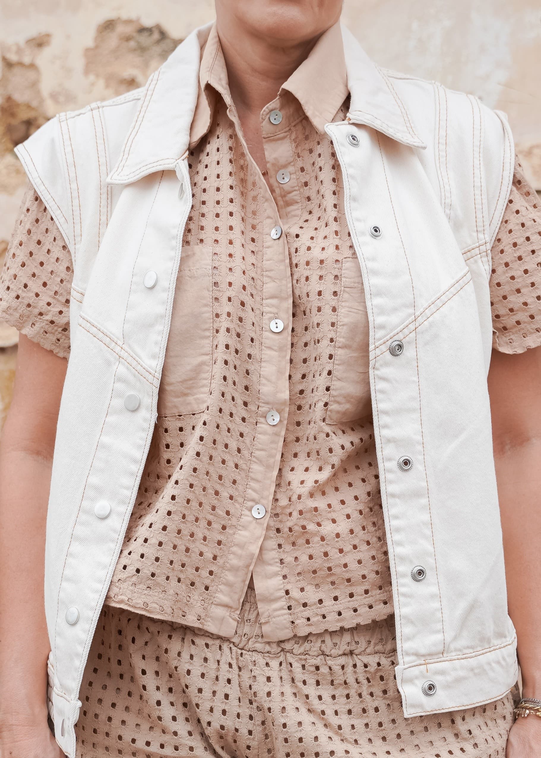 Chaleco Denim Oversize Crudo