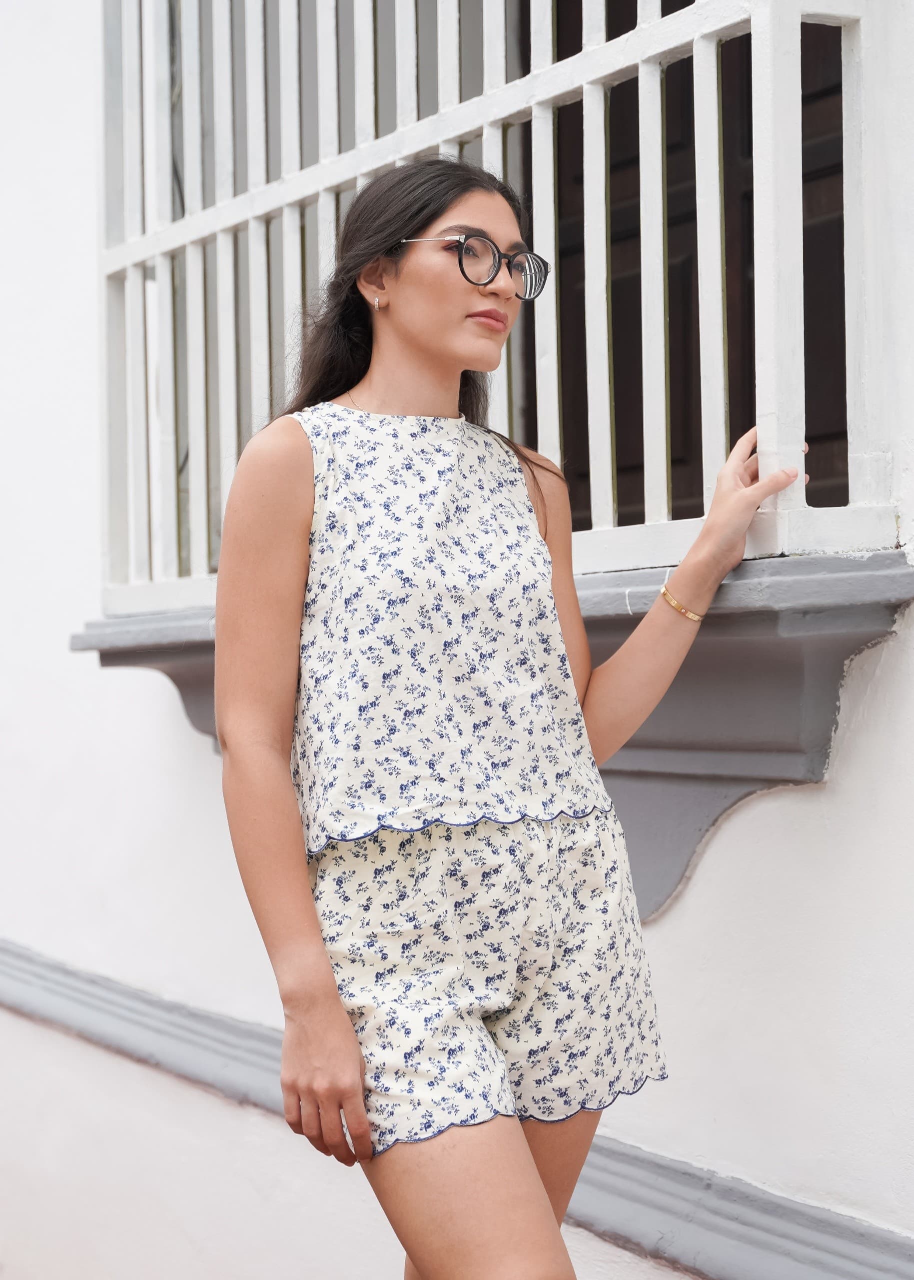 Conjunto Floral Volante 2 Piezas